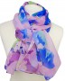 Damenschal leicht luftigt Sommer Schal Damen Blumen blau rosa